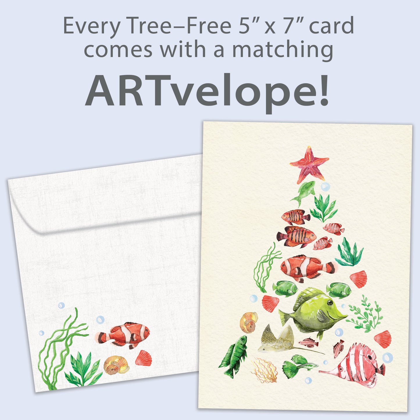 Beachy Tree Christmas Card