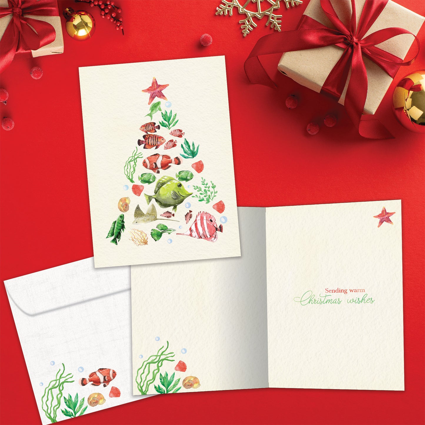 Beachy Tree Christmas Card
