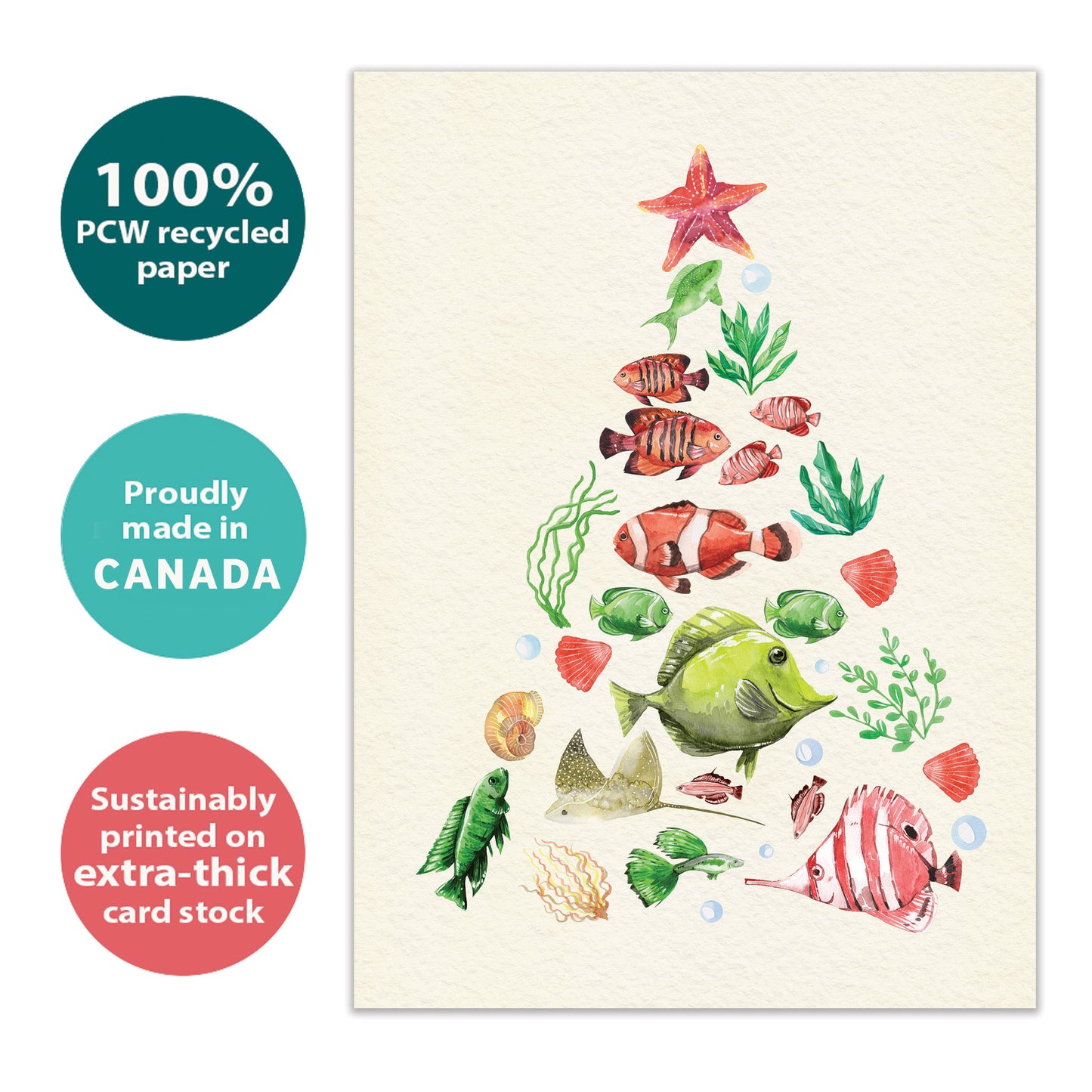 Beachy Tree Christmas Card