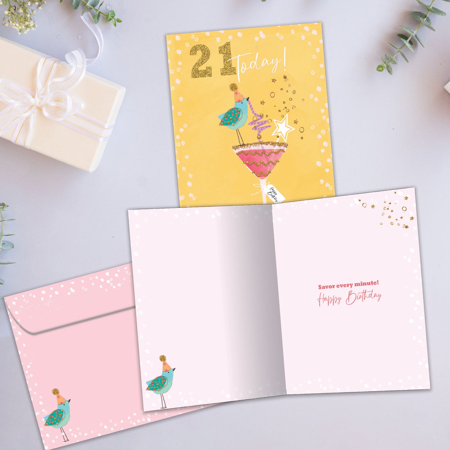 Savoring 21 Milestone Birthday Card