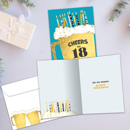 Cheers to 18 Milestone Birthday Card
