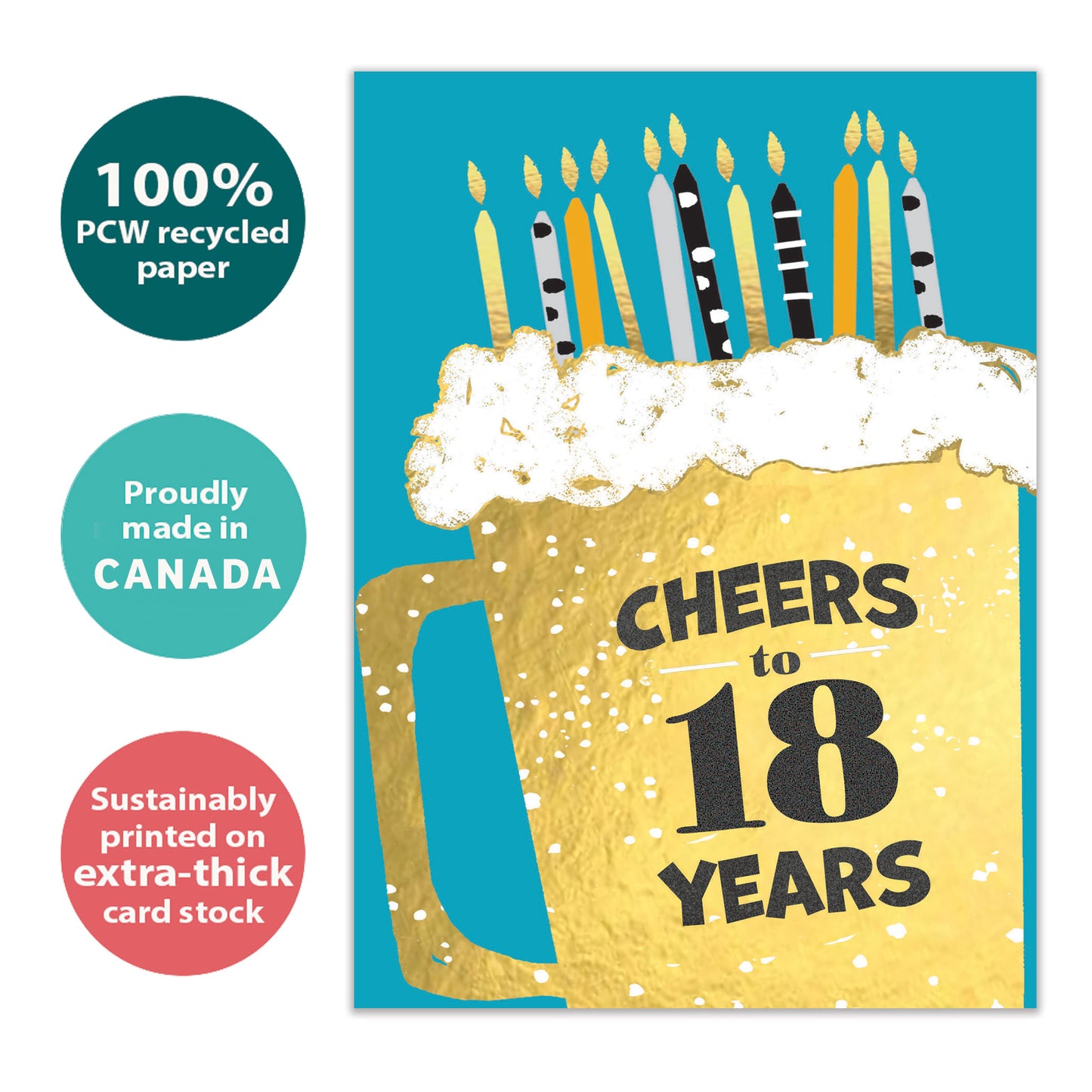 Cheers to 18 Milestone Birthday Card