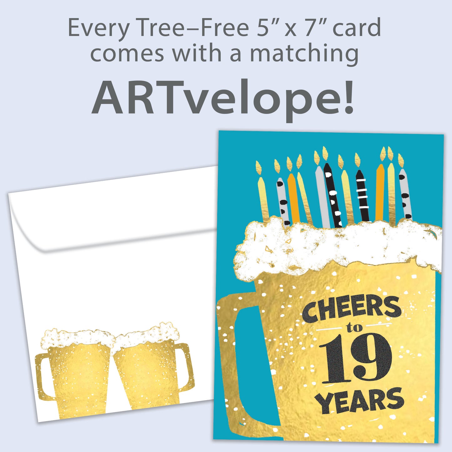 Cheers to 19 Milestone Birthday Card