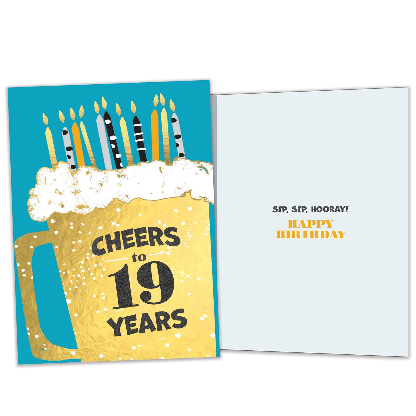Cheers to 19 Milestone Birthday Card