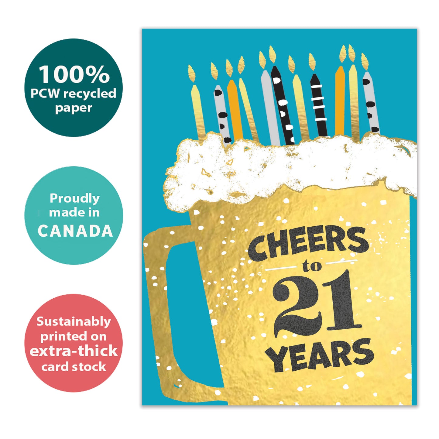 Cheers to 21 Milestone Birthday Card