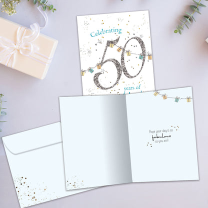 Fabulous 50 Milestone Birthday Card