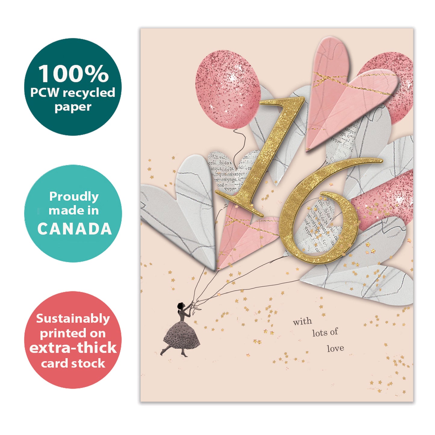 16 with Love Milestone Birthday Card