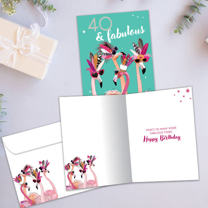 40 and Fabulous Milestone Birthday Card