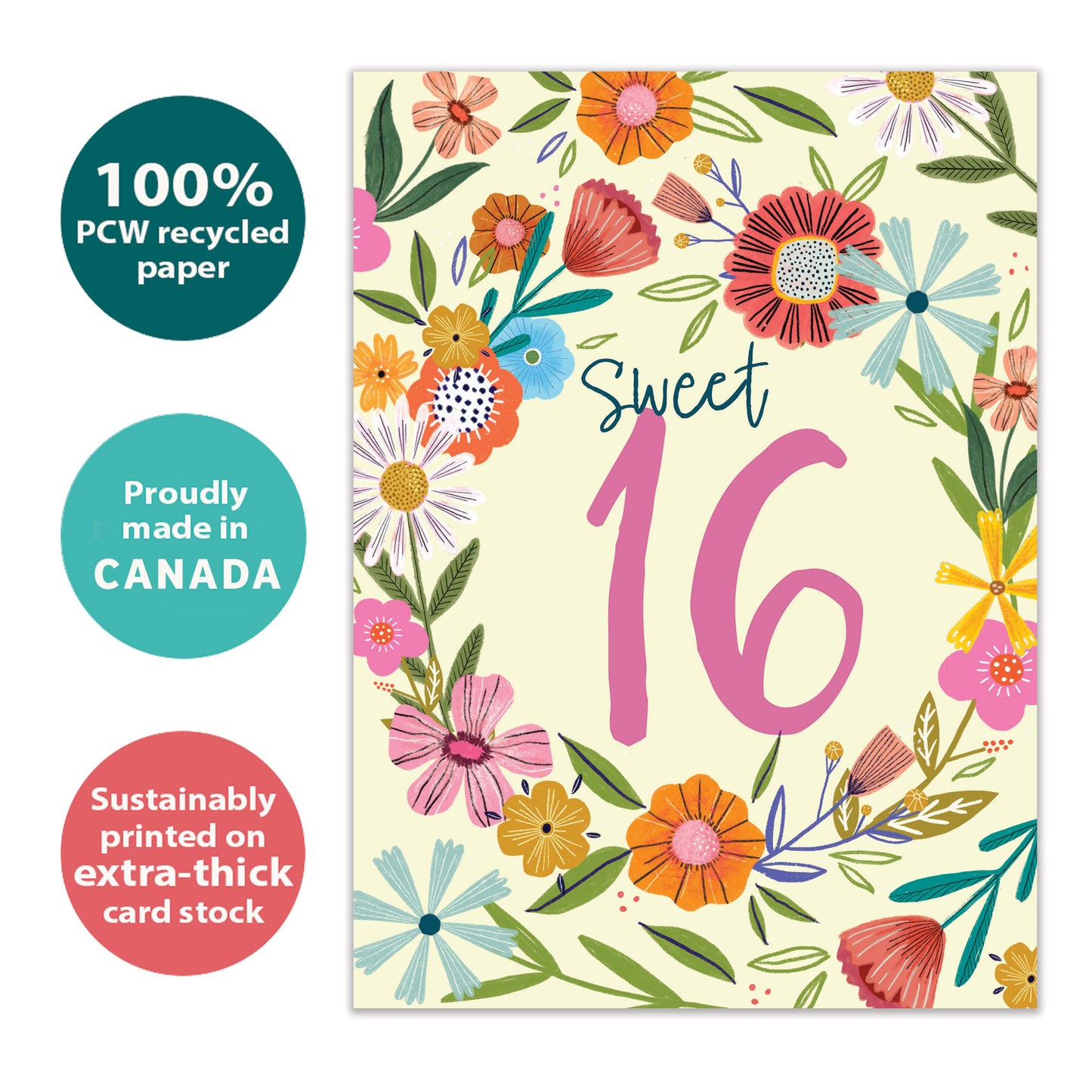 Sweet 16 Milestone Birthday Card