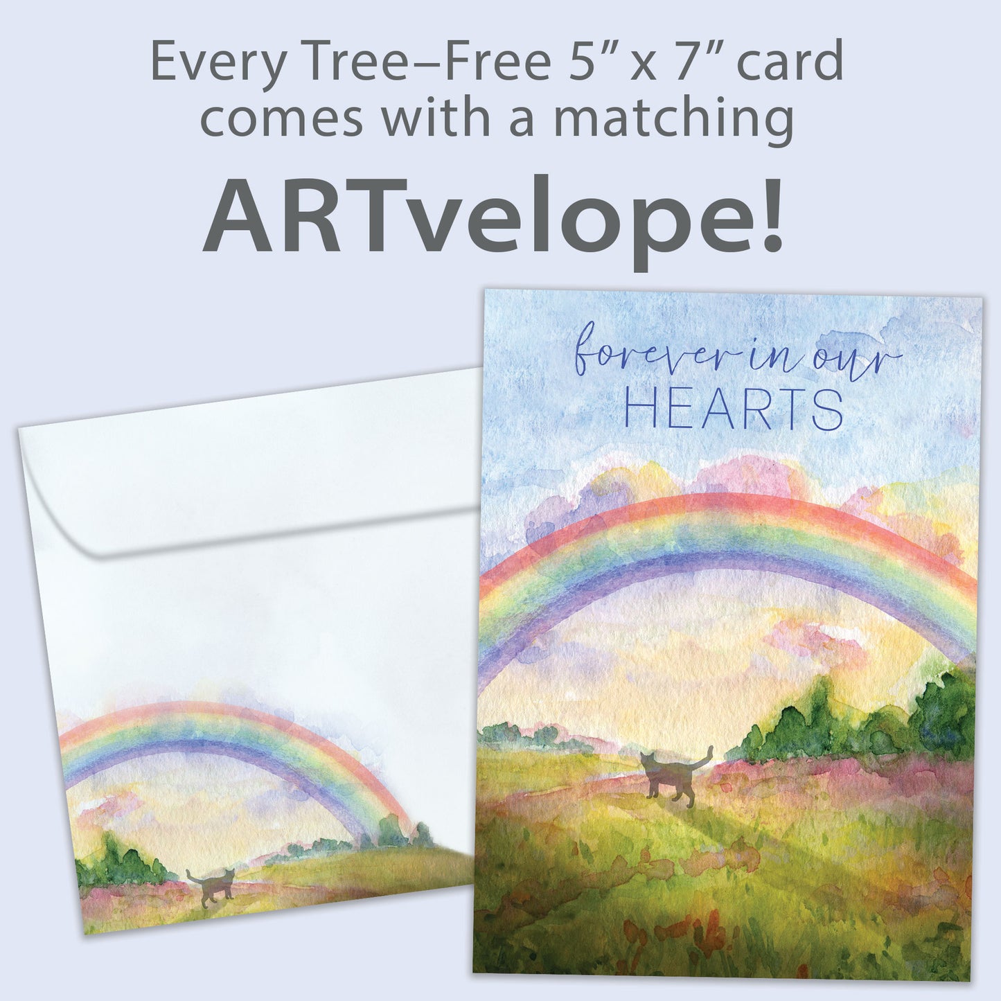 Sweet Cat Rainbow Pet Sympathy Card