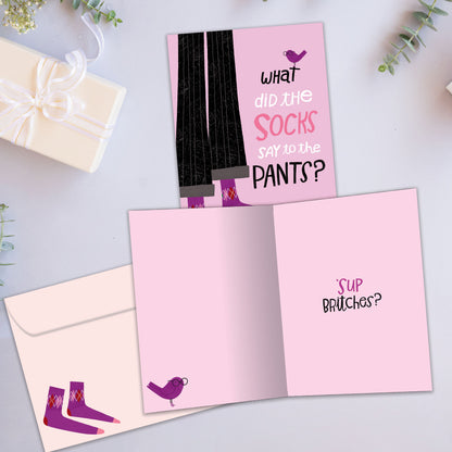 Socks and Pants Just Because Card