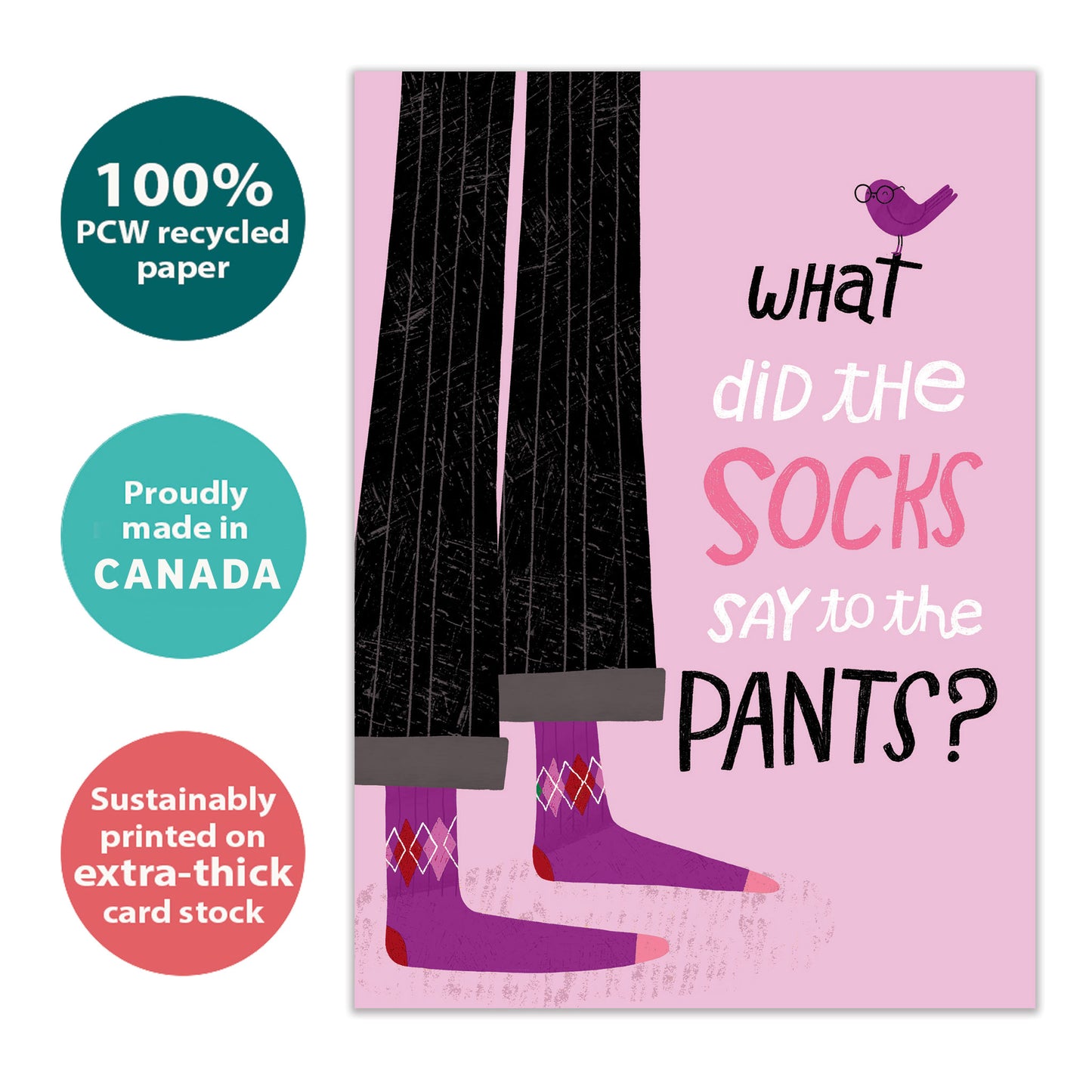Socks and Pants Just Because Card