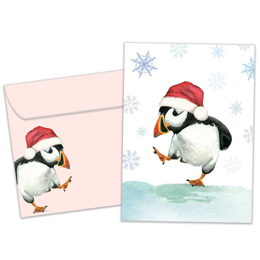 Puffin Dance Christmas Card