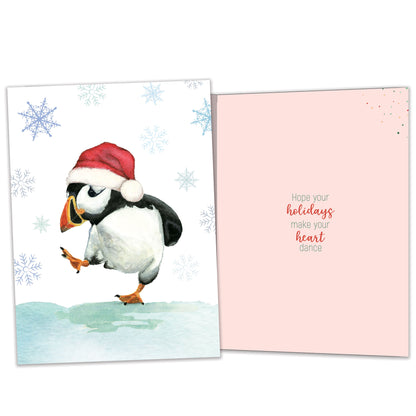 Puffin Dance Christmas Card