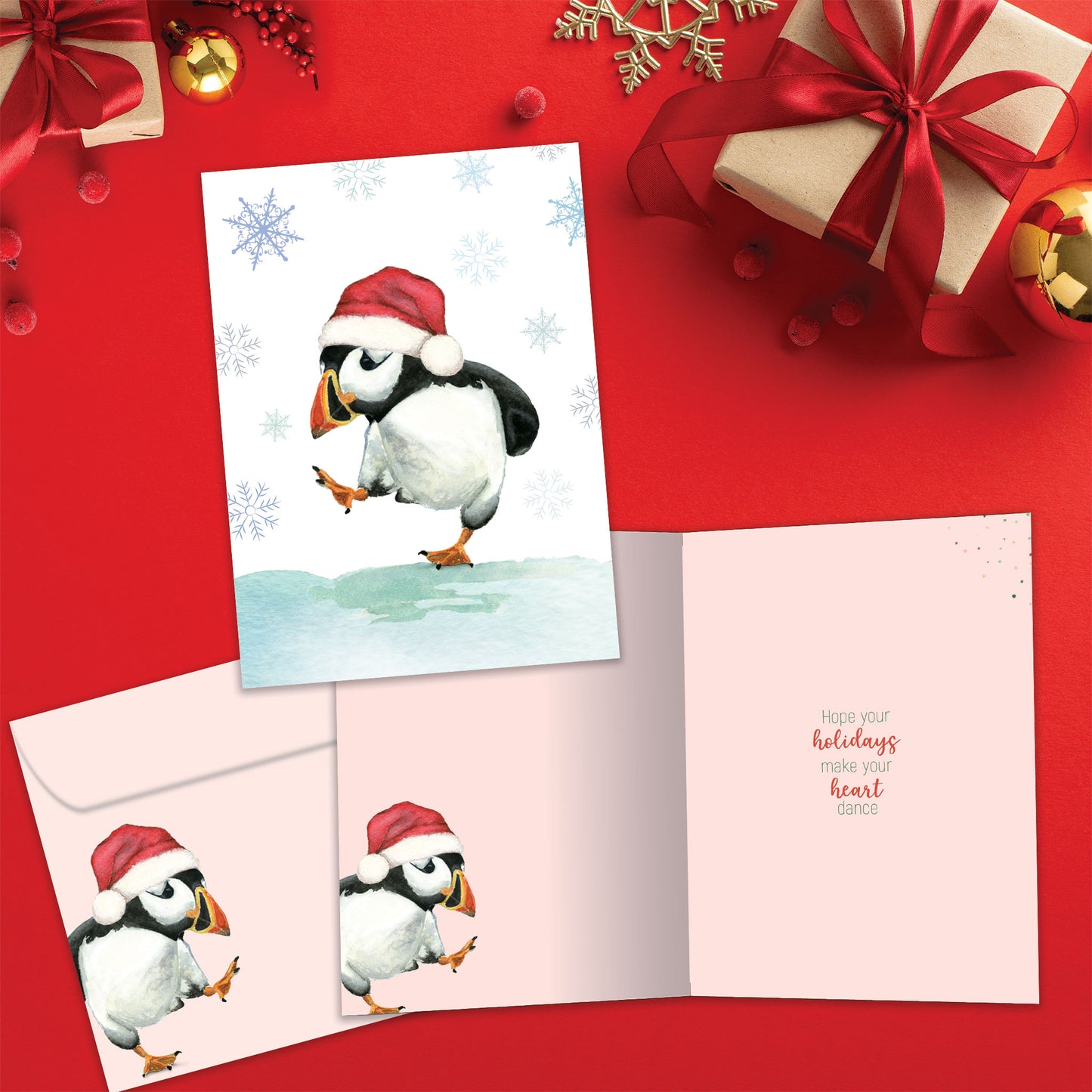 Puffin Dance Christmas Card