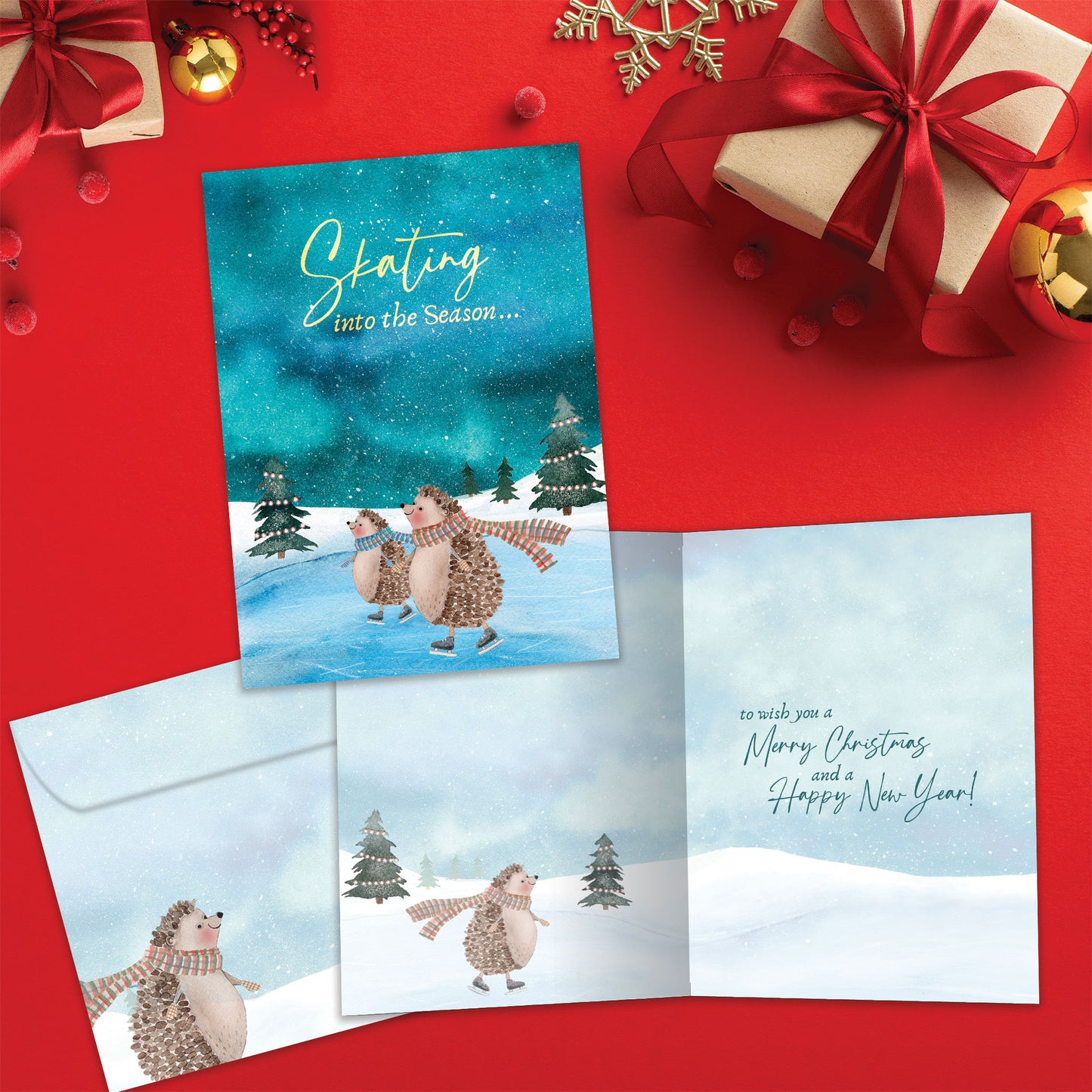 Happy Hedgehogs Christmas Card