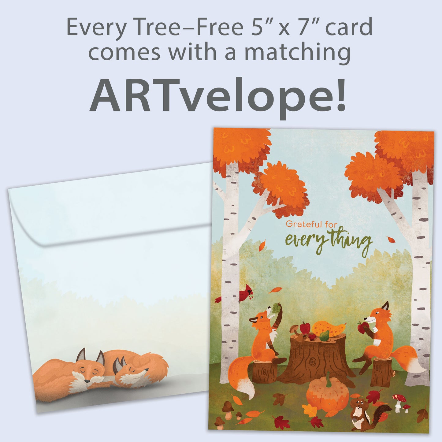 Grateful Foxes Thanksgiving Card