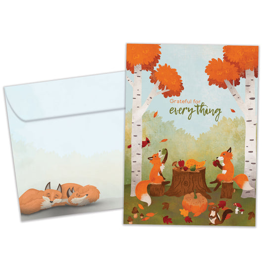 Grateful Foxes Thanksgiving Card