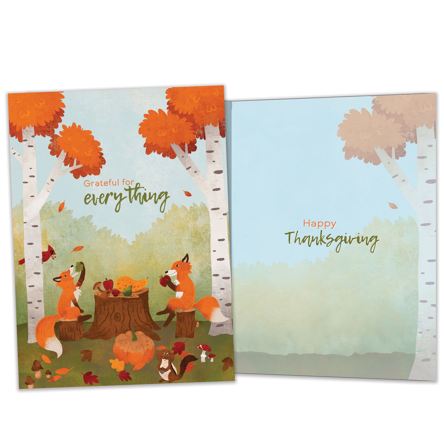 Grateful Foxes Thanksgiving Card