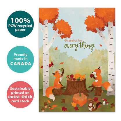 Grateful Foxes Thanksgiving Card