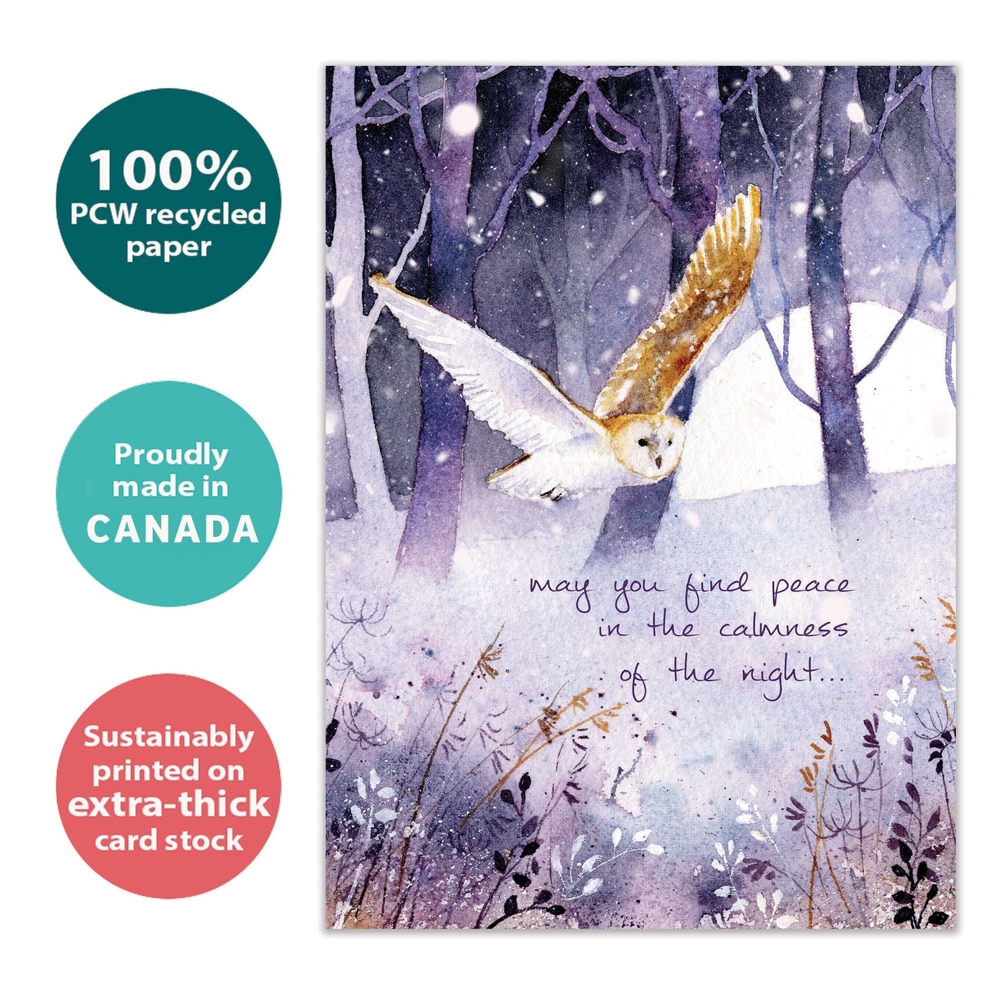 Owl Calmness Solstice Card