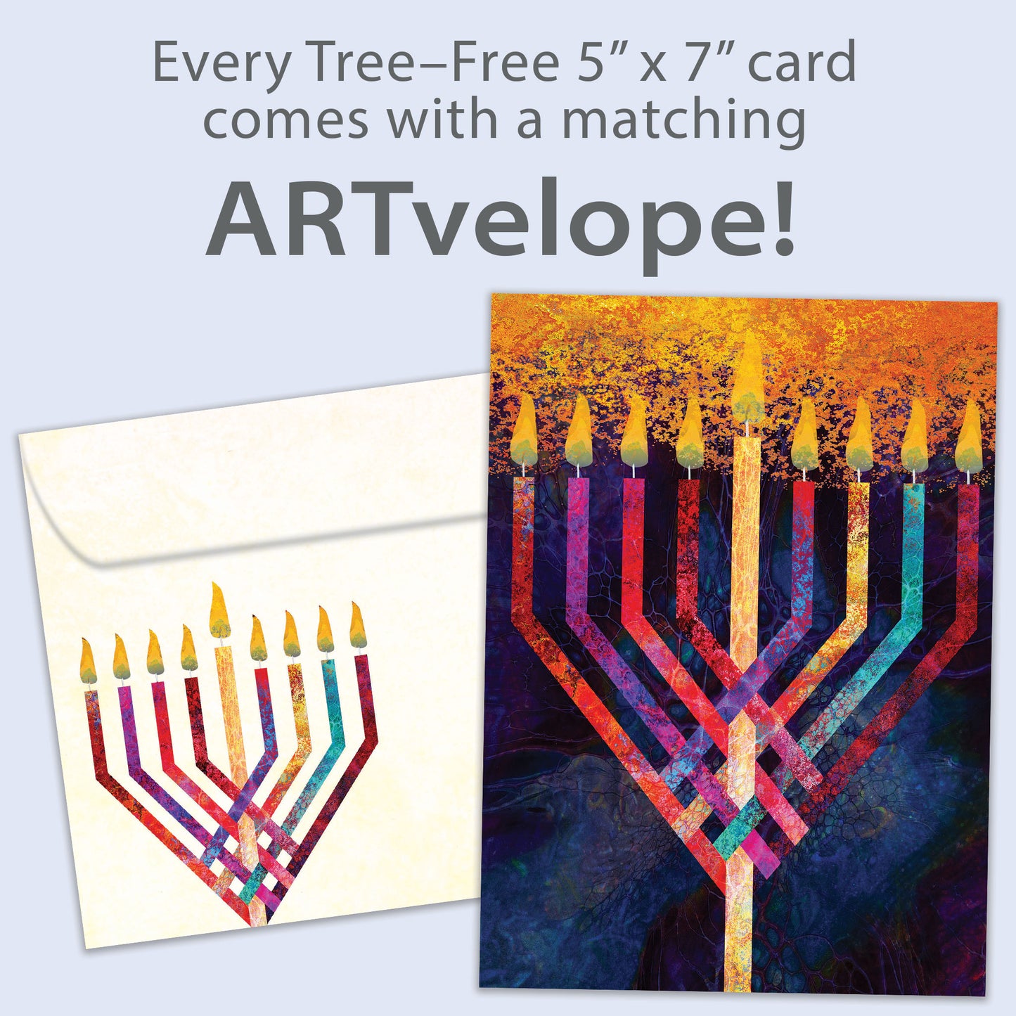 Menorah Glow Hanukkah Card