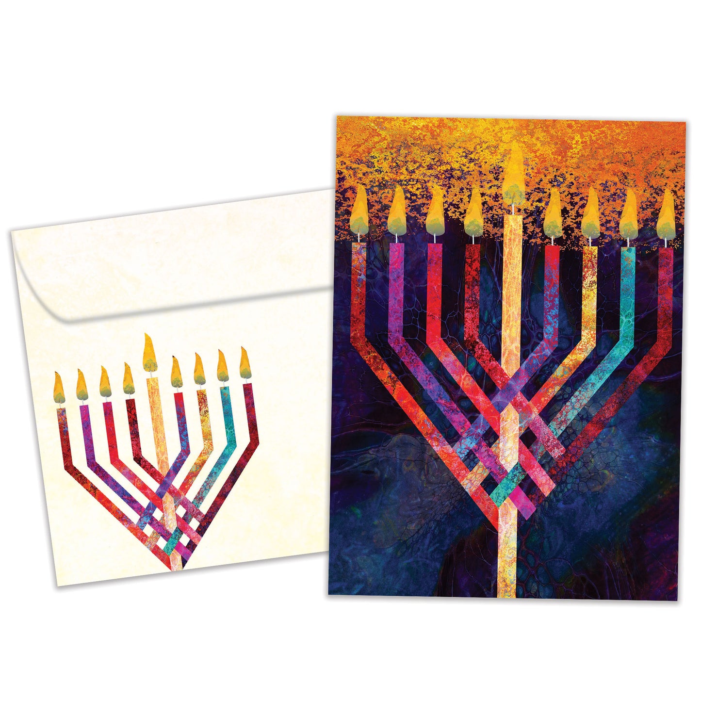 Menorah Glow Hanukkah Card