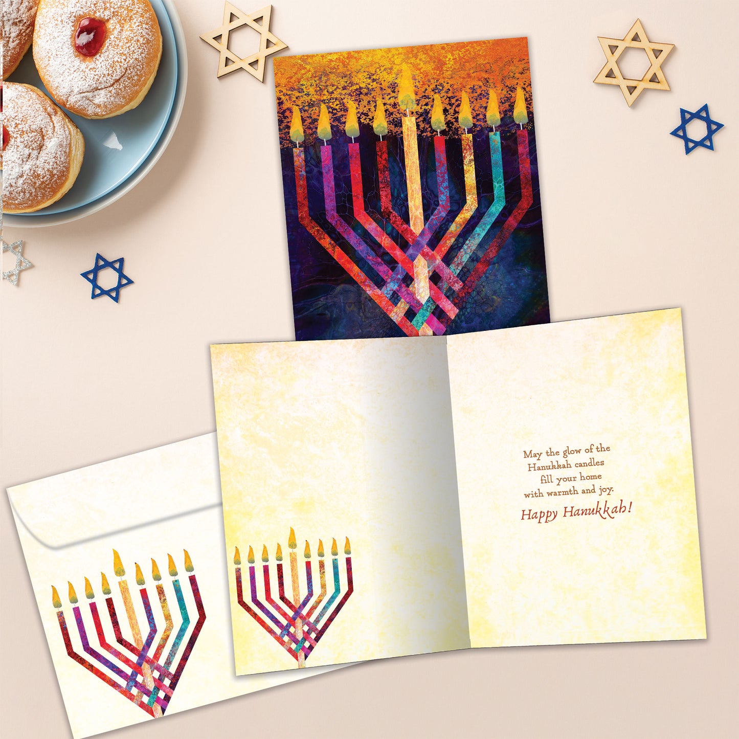 Menorah Glow Hanukkah Card