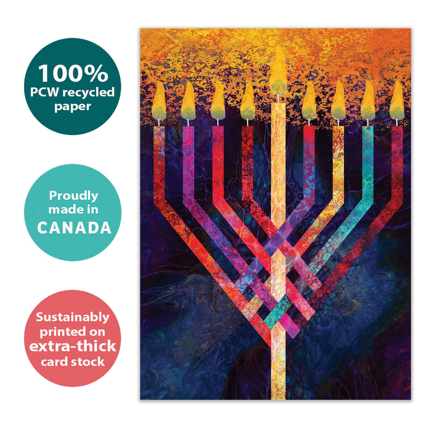 Menorah Glow Hanukkah Card