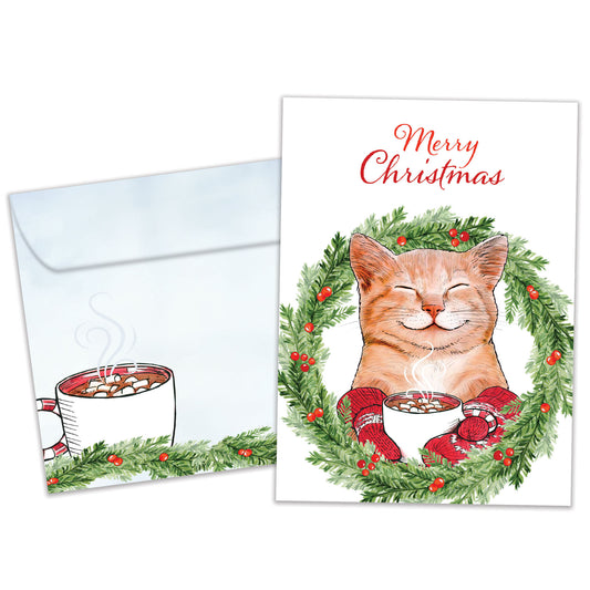 Joyous Cat Christmas Card