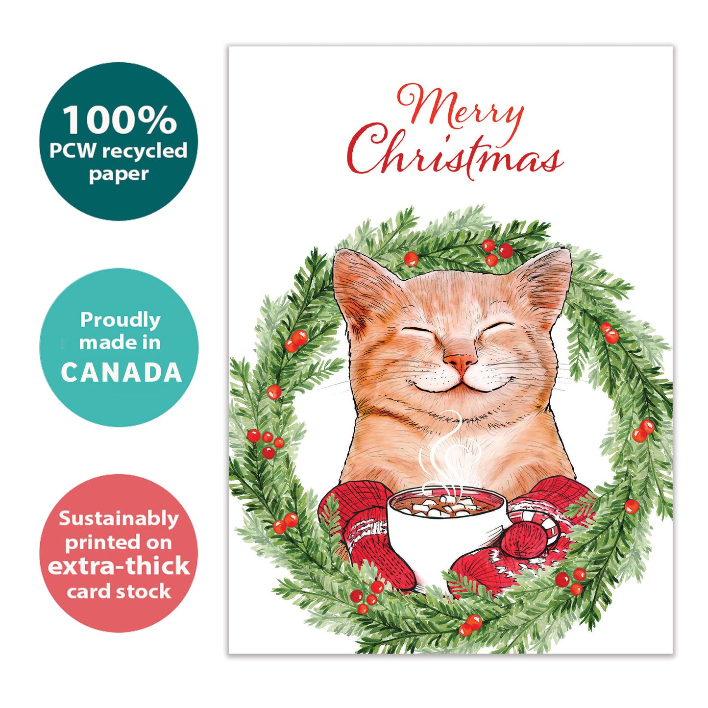Joyous Cat Christmas Card