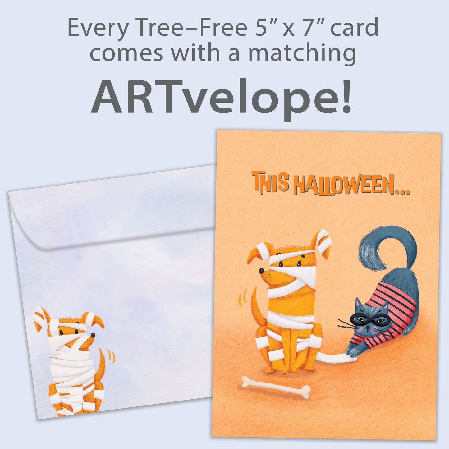 Wrapped Pets Halloween Card
