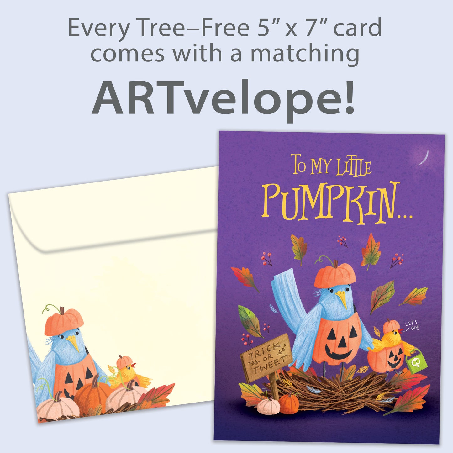 Pumpkin Birds Halloween Card