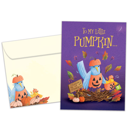 Pumpkin Birds Halloween Card
