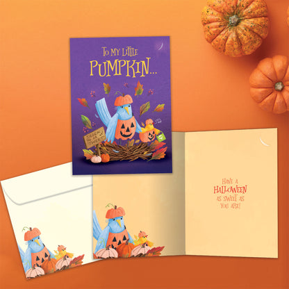 Pumpkin Birds Halloween Card