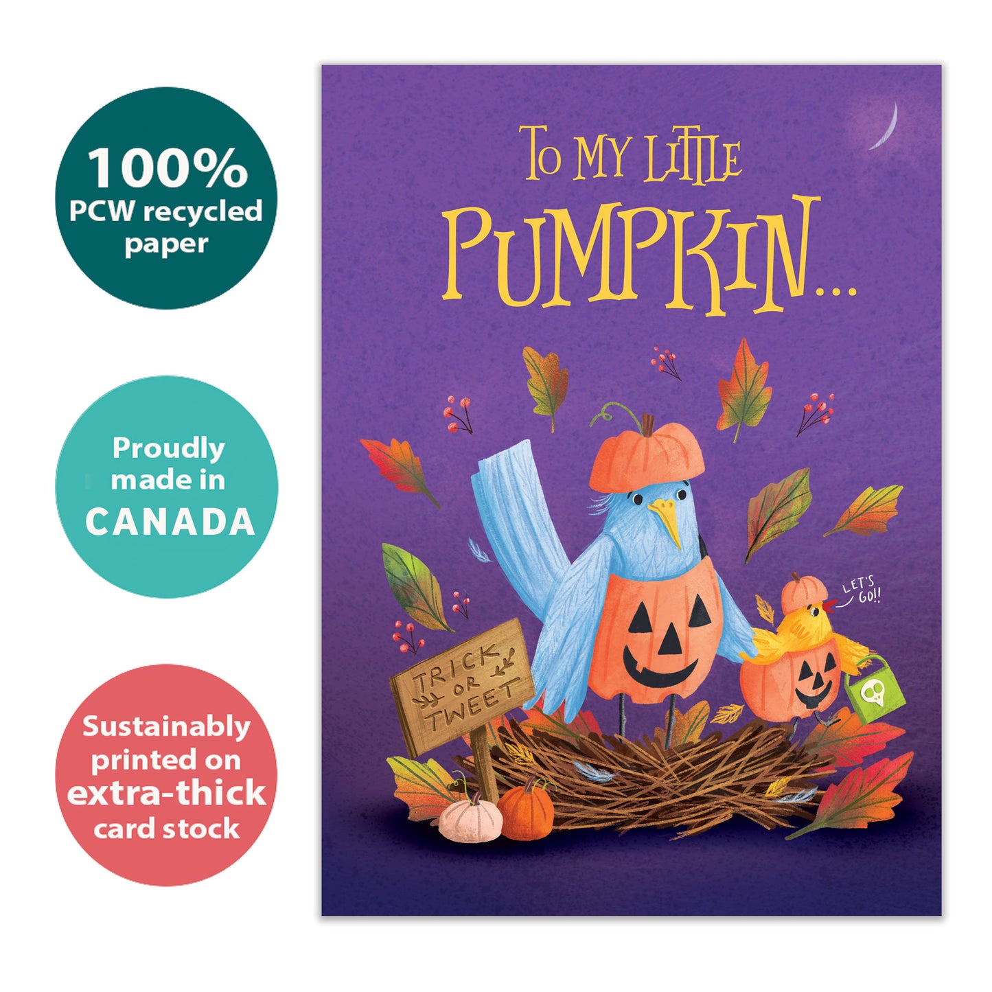 Pumpkin Birds Halloween Card