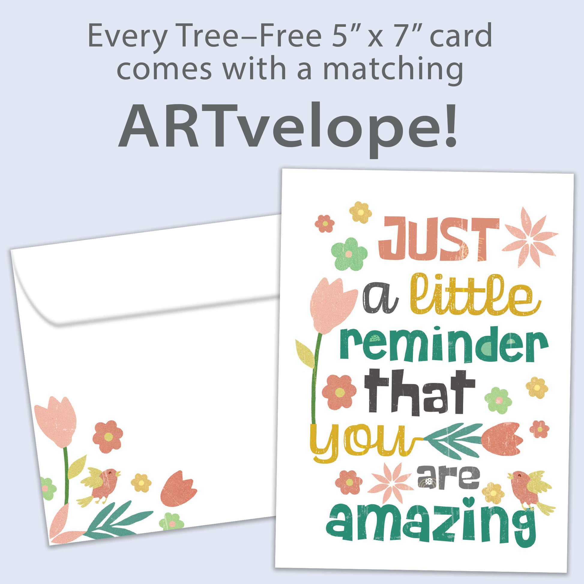 Front view of a Birthday greeting card featuring a beautiful floral design with an uplifting message, with matching envelope artwork