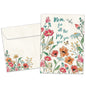 Front view of a Birthday greeting card featuring a colourful floral design with a message for mom, and a matching envelope