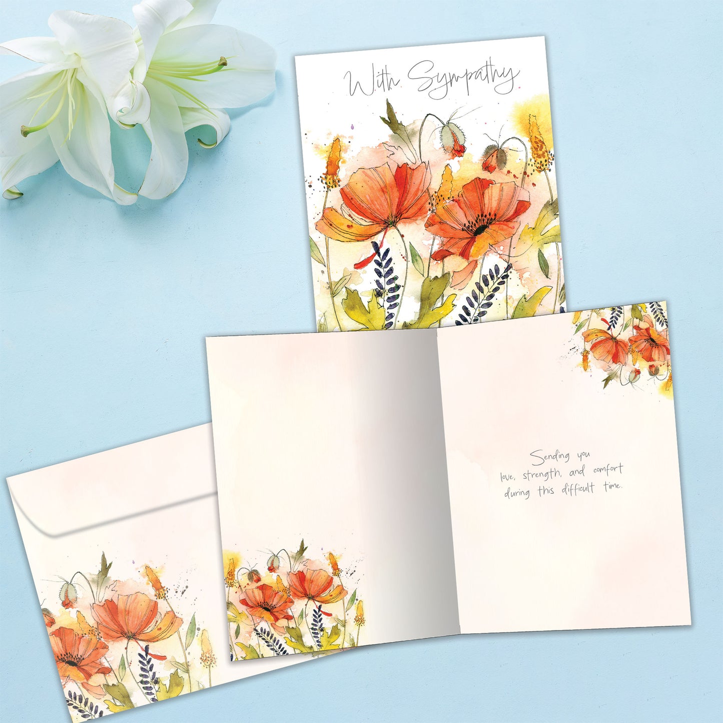 Heartfelt Flowers Sympathy Card