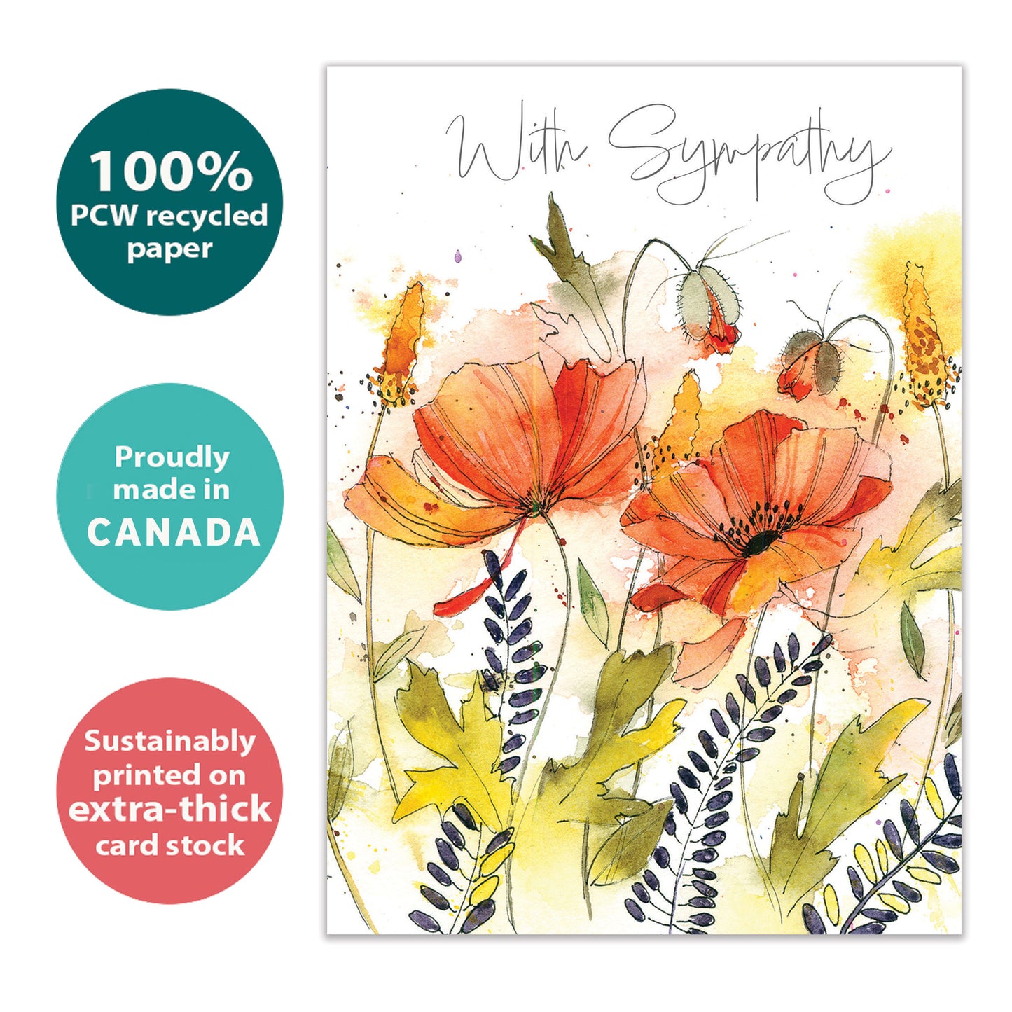 Heartfelt Flowers Sympathy Card