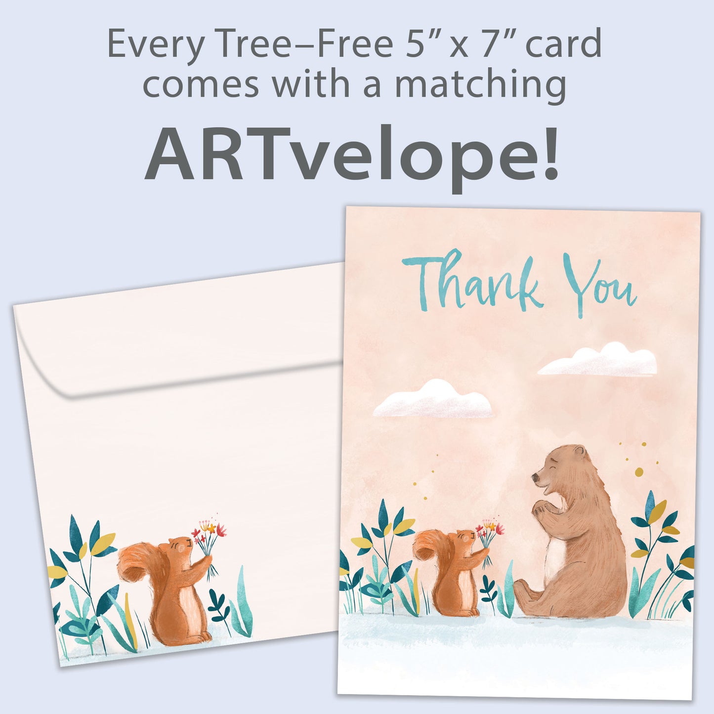 Squirrel Bear Thanks Thank You Card