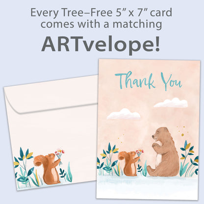 Squirrel Bear Thanks Thank You Card