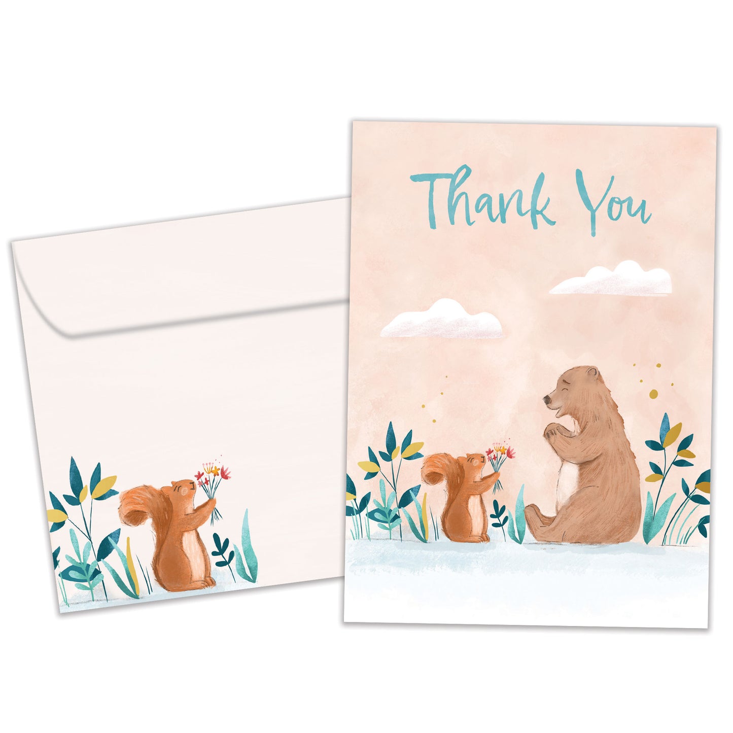 Squirrel Bear Thanks Thank You Card