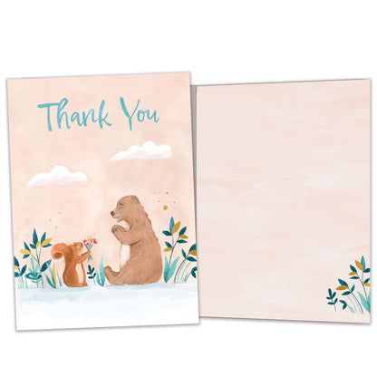 Squirrel Bear Thanks Thank You Card