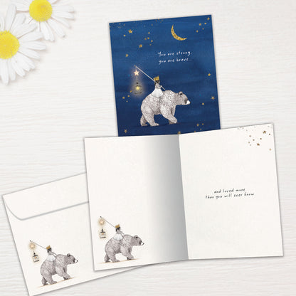 Brave Strong Bear Support & Encouragement Card