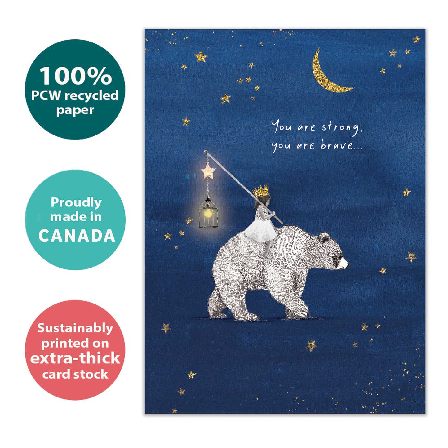 Brave Strong Bear Support & Encouragement Card