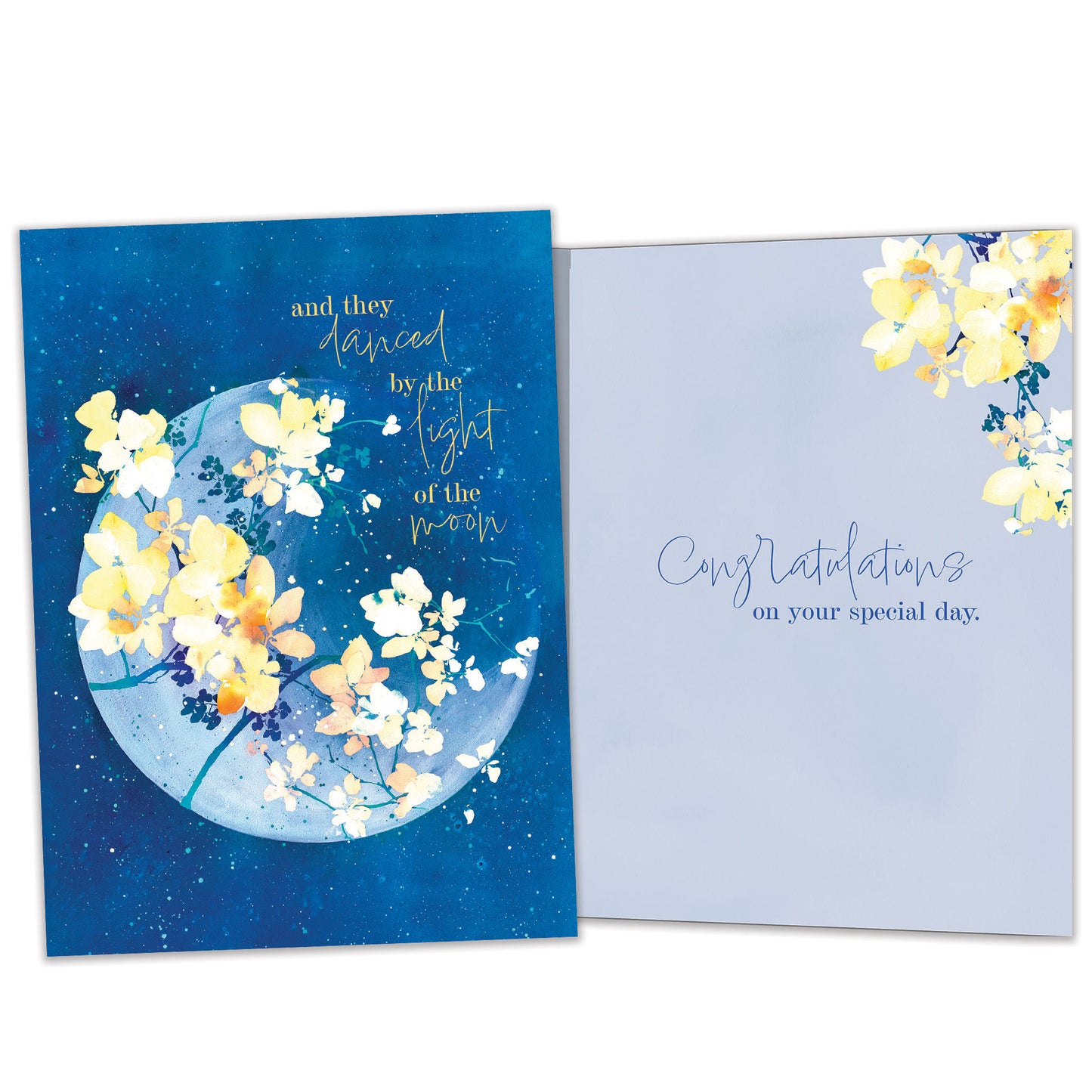Floral Moonlight Wedding Card