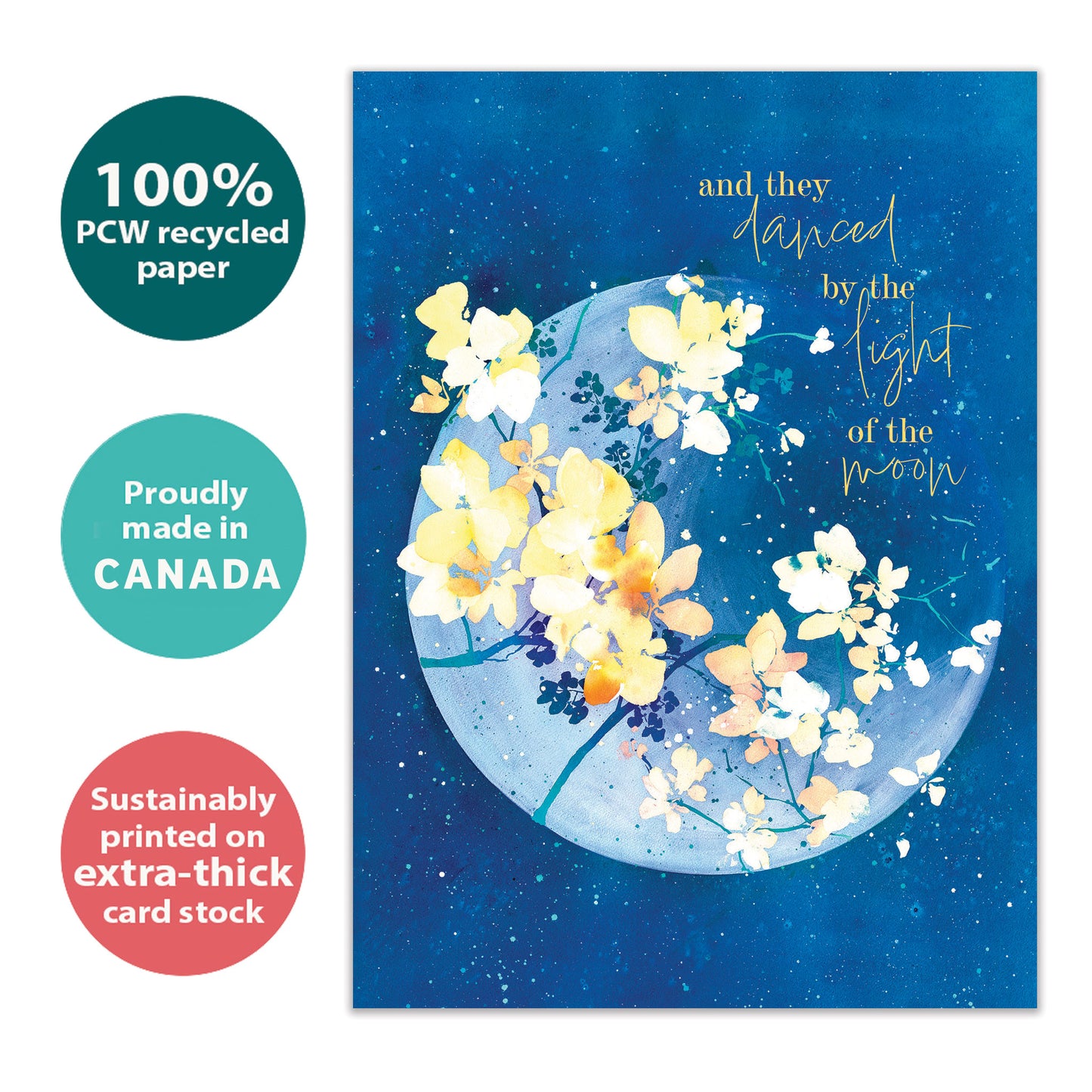 Floral Moonlight Wedding Card