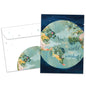 Front view of a Birthday greeting card featuring a colourful globe with a complimentary message, with a matching envelope