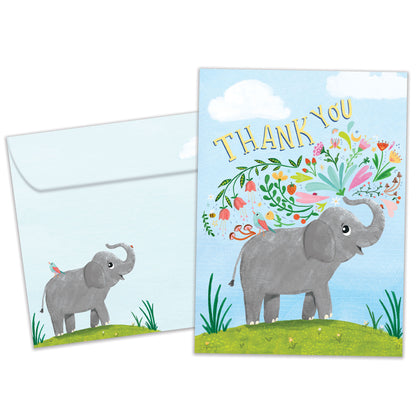 Elephant Flowers Thank You Card